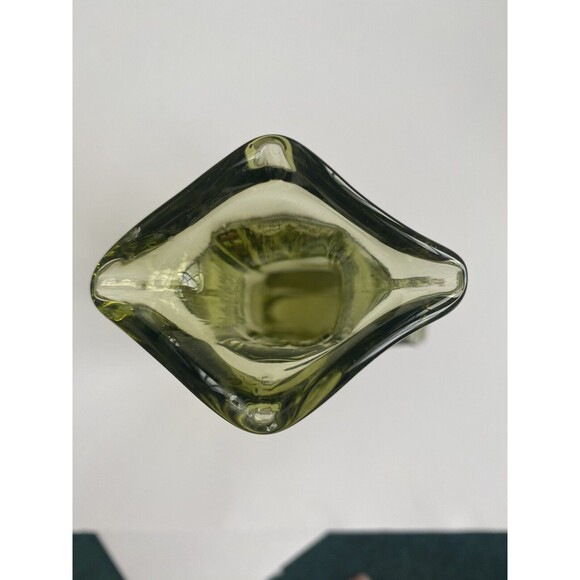 Imperial Glass Verde Green Banjo Guitar Bud Vase Decanter 9.25" 51761 - Picture 4 of 12